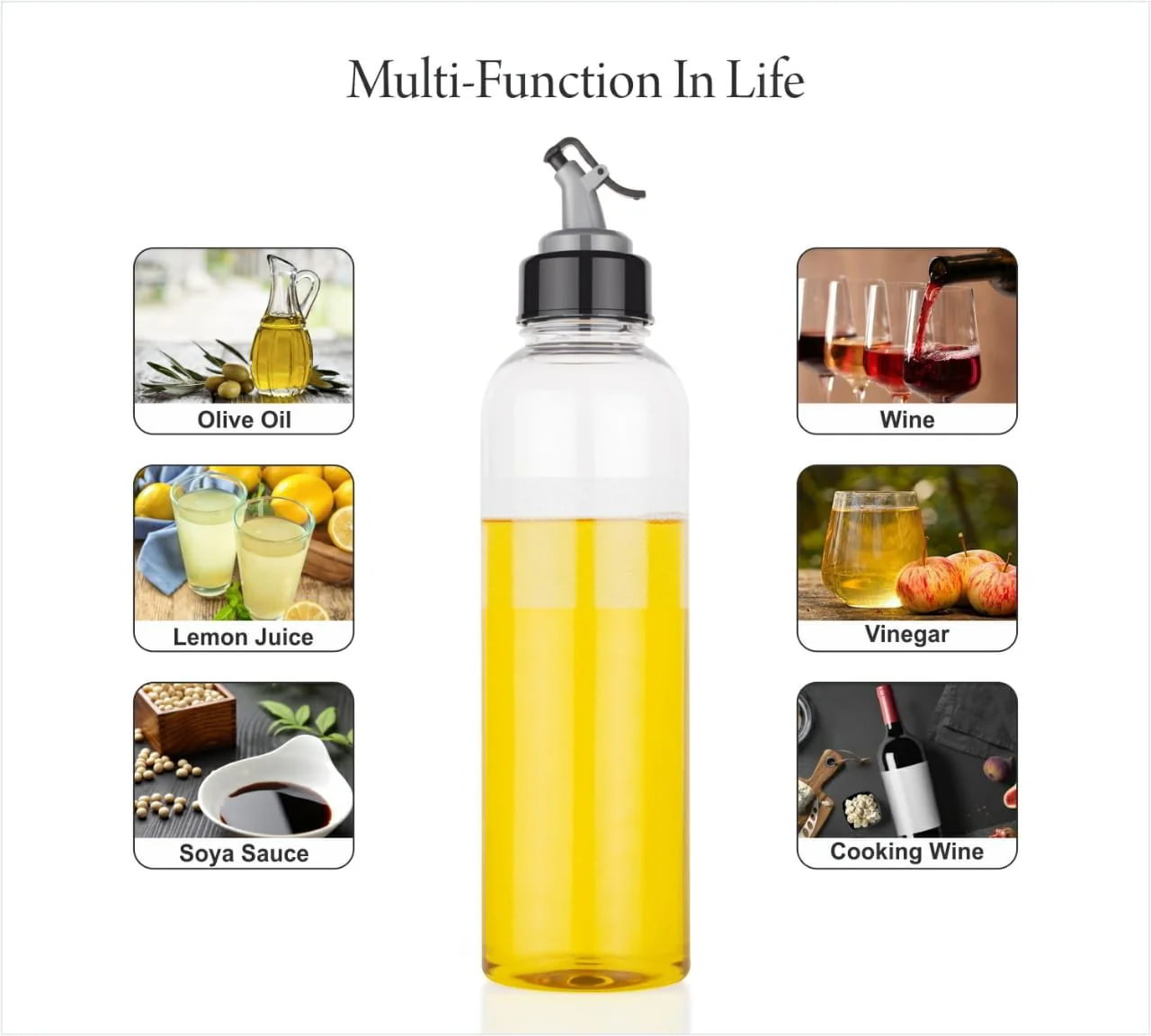 Transparent Oil Vinegar Dispenser Bottle