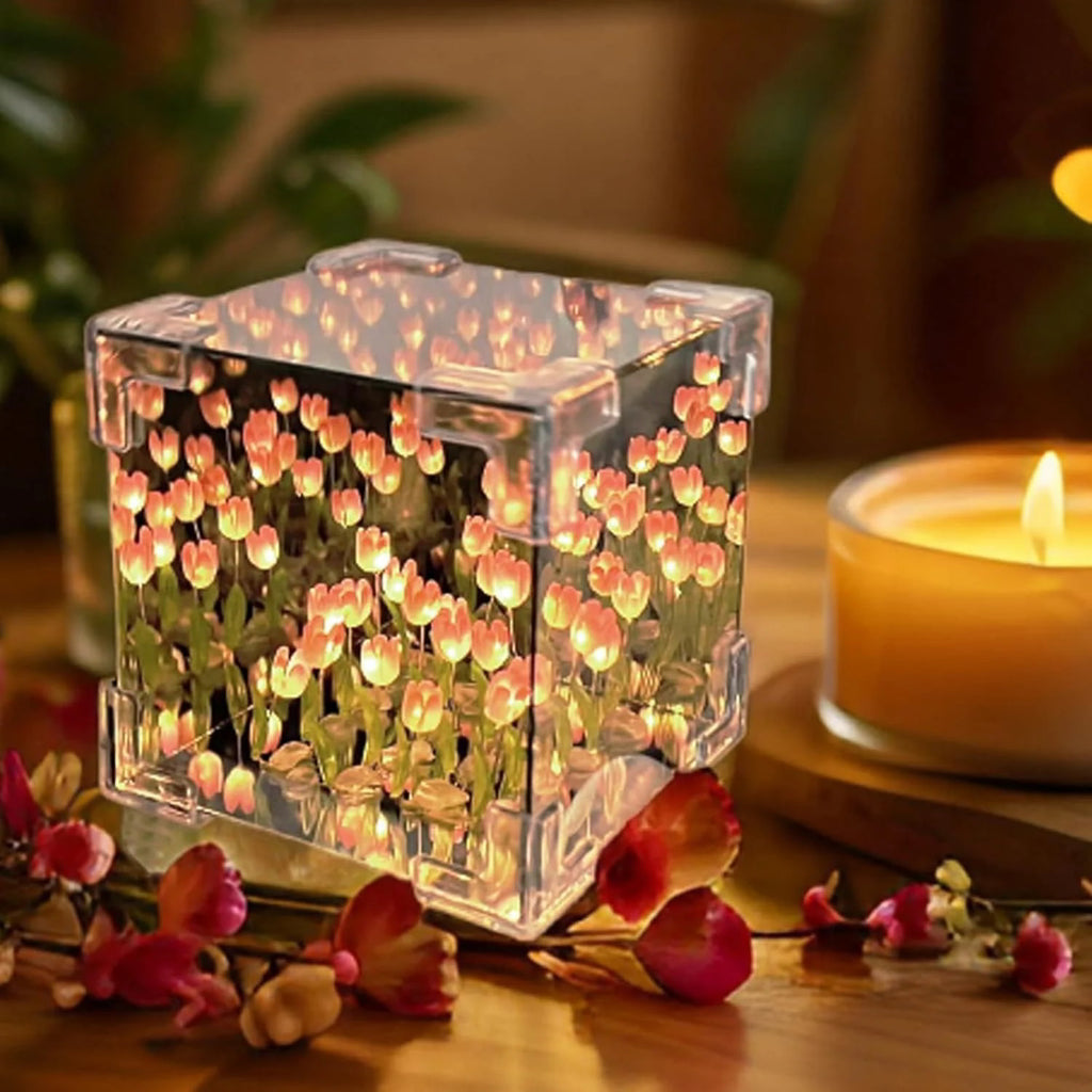 Tulip Flower LED Cube Lamp