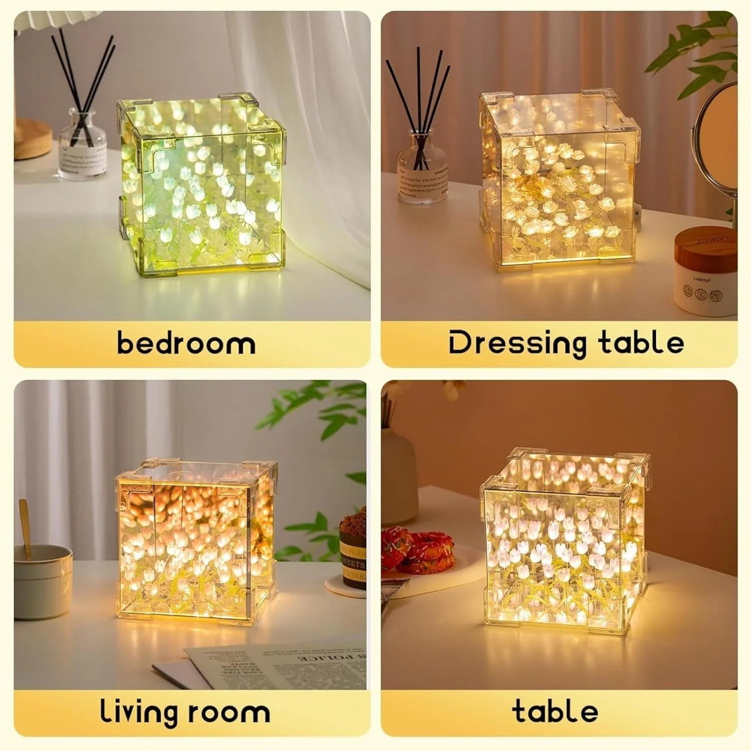 Tulip Flower LED Cube Lamp