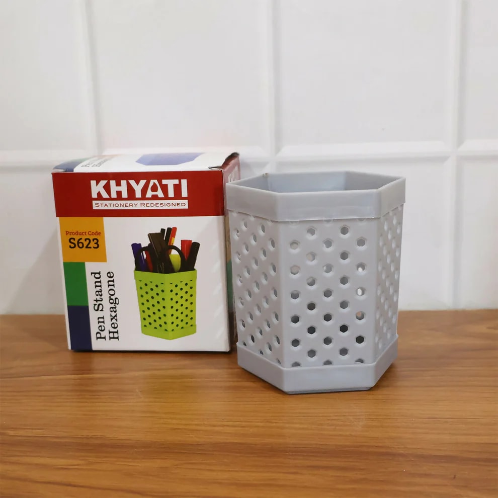 Hexagon Metal Pen Stand