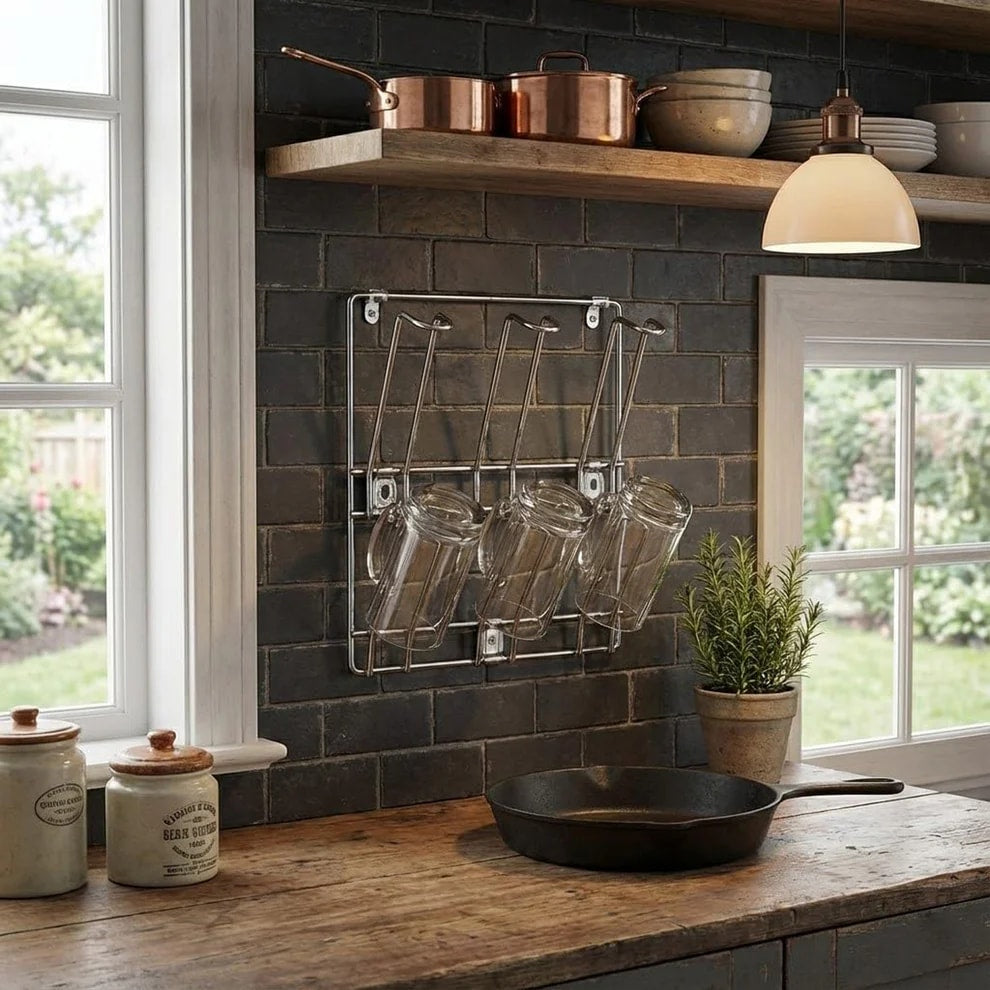 Wall Mounted Stainless Steel Cup Rack