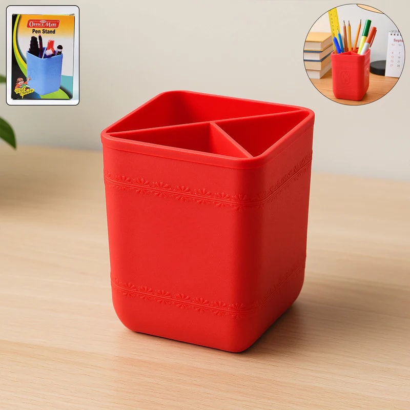 OfficeMate 3 Compartment Pen Stand
