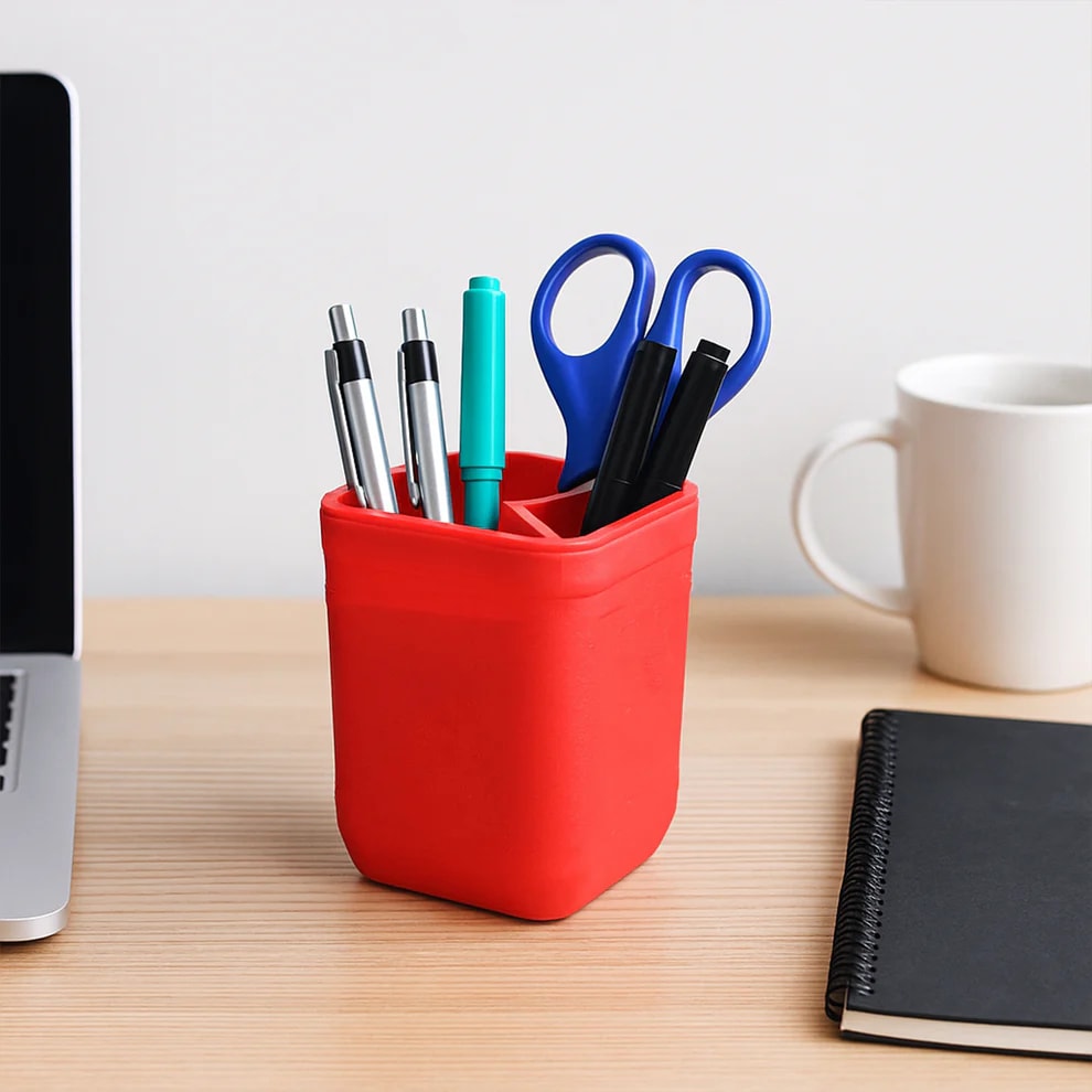 OfficeMate 3 Compartment Pen Stand