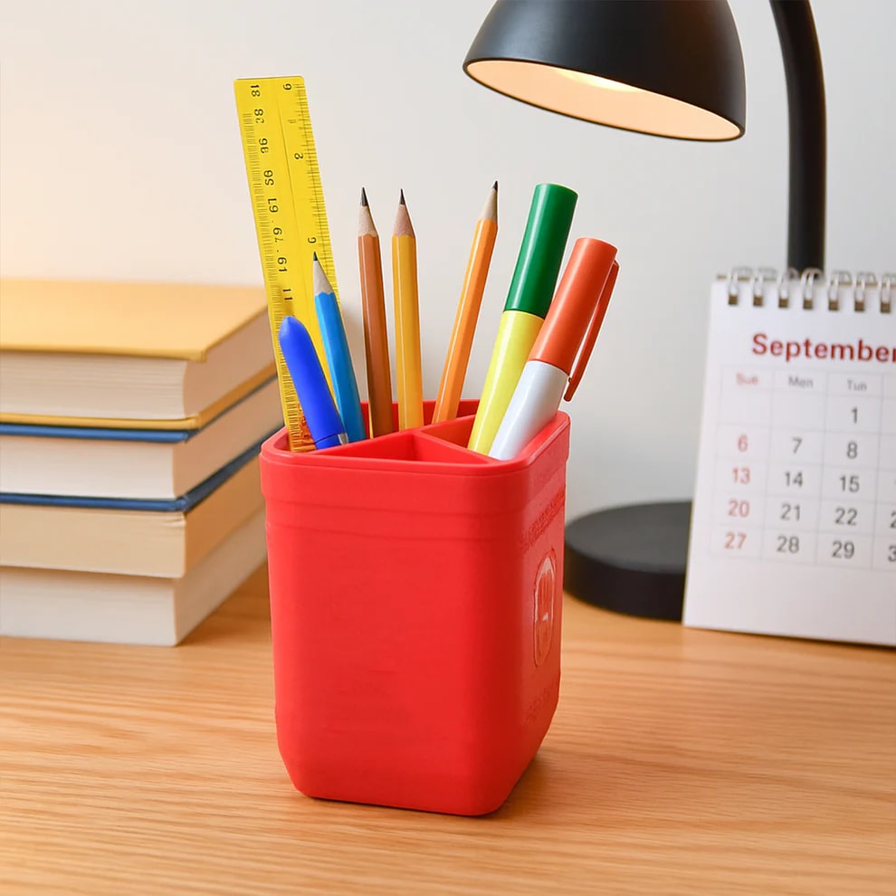 OfficeMate 3 Compartment Pen Stand