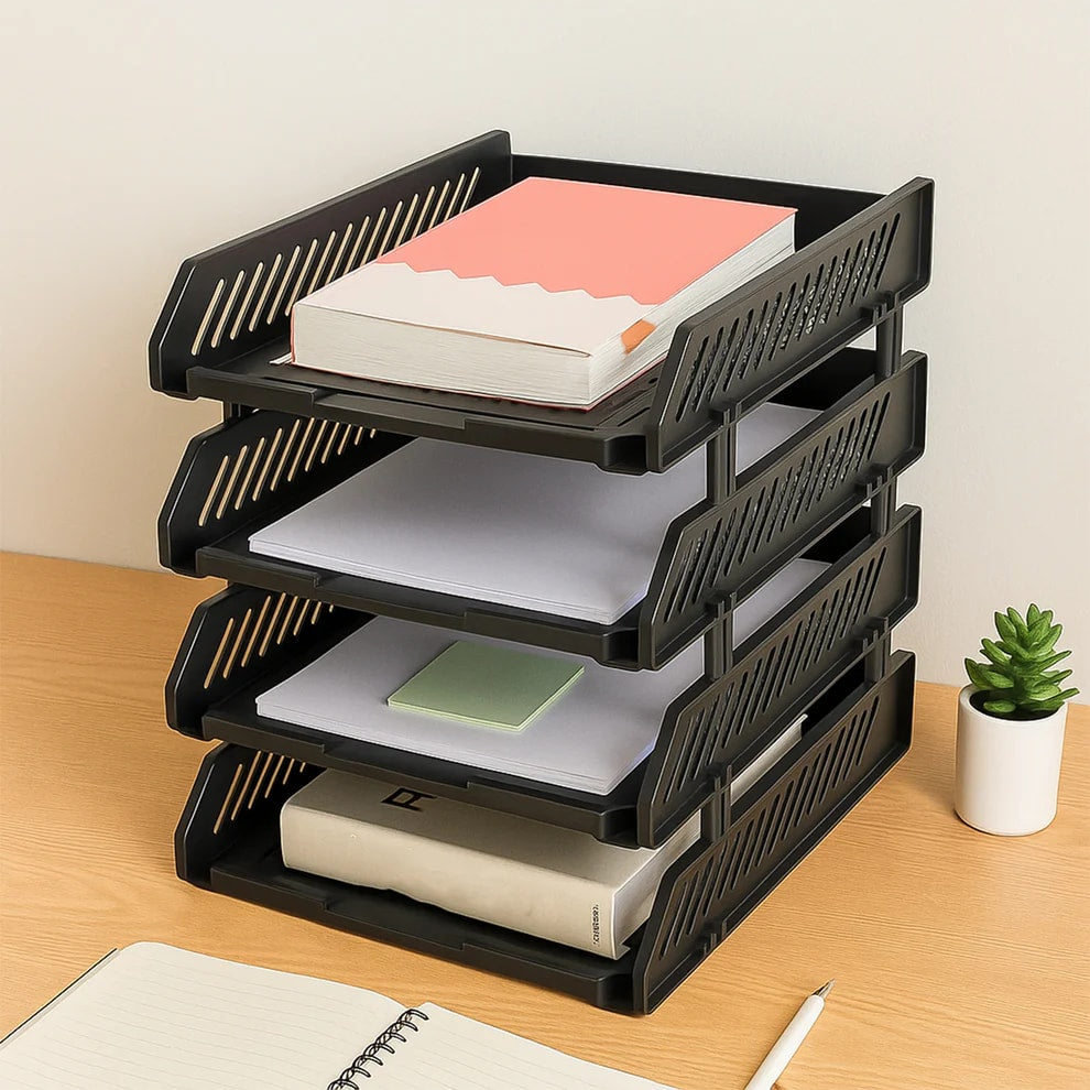 4 Layer Desktop File Rack