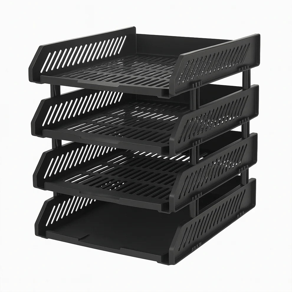 4 Layer Desktop File Rack