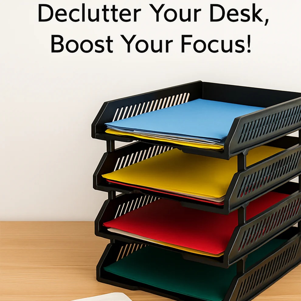 4 Layer Desktop File Rack