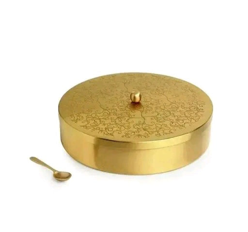 Brass Masala Box Spice Container with Lid