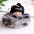 Cute Sleeping Doll Fur Keychain